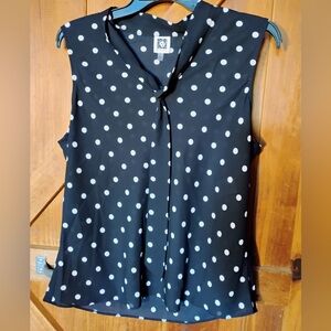 Anne Klein polka dot blouse